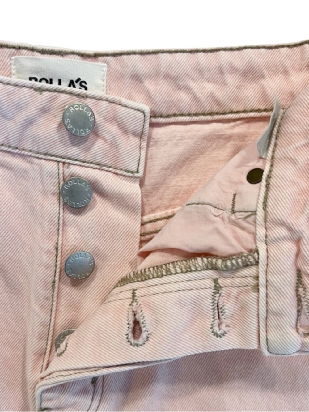 Rolla's Jean Shorts Womens 30 US 10 Pink High Rise Cutoff Denim 80's - Picture 6 of 11